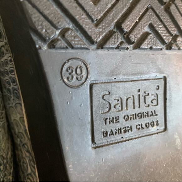 Sanita Reptile Embossed Leather Slip-On Clogs Gator Women’s Size 8 - Picture 12 of 14